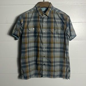 Kuhl Mens Medium short sleeve button-down shirt hiking camping casual